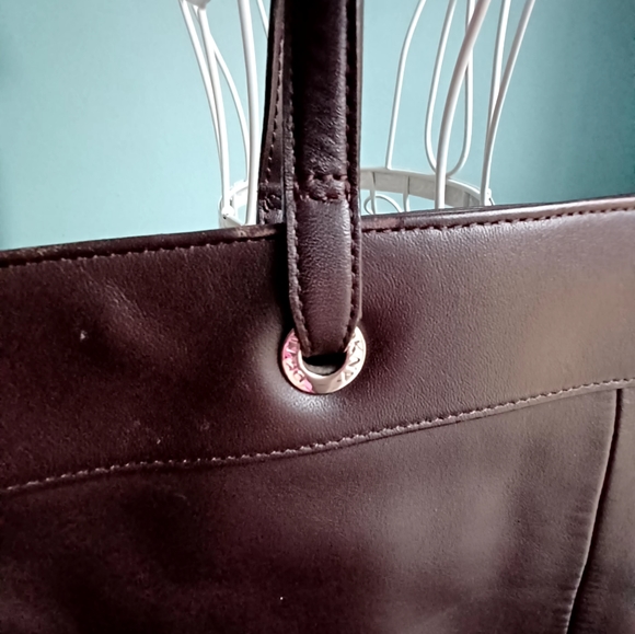 DKNY Brown Faux Leather Tote Bag - Picture 7 of 10